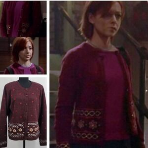 VTG Paul Harris Design Embroidered Cardigan XL Rare ASO Buffy Vampire Slayer 90s